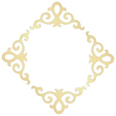 Imagem de Adesivos de espelho de parede autoadesivos premium, espelho oco acrílico com adesivo traseiro para decoração de parede de armário de casa 15,24 cm x 15,24 cm 8 peças decoração de fundo de quarto de