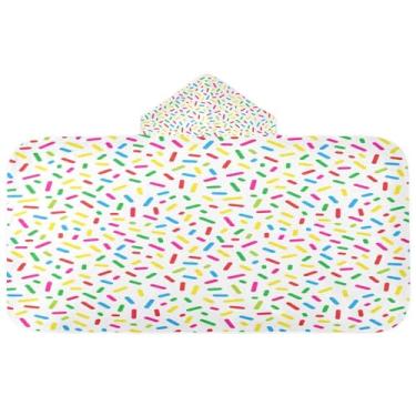 Imagem de CEBUGI Toalha de banho colorida com capuz para crianças toalha de banho macia absorvente com capuz 127 x 59,7 cm toalha de banho de praia para meninos e meninas