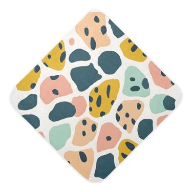 Imagem de STAYTOP Toalhas de bebê coloridas com capuz de musselina com estampa de leopardo, toalha de banho super macia, toalhas de banho absorventes para banho recém-nascido unissex 76 x 76 cm