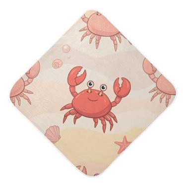 Imagem de Burbuja Toalha de banho de bebê Cute Crabs - Toalha com capuz de musselina macia e absorvente para recém-nascidos, 89 x 89 cm