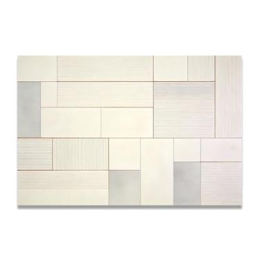 Imagem de LKXGRRSFG Arte em tela minimalista de profundidade mínima: tons neutros de serenidade grande área em branco para decoração de espaço calmo 60 x 75 cm sem moldura