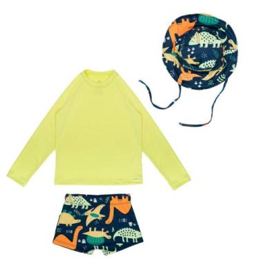Imagem de Conjunto Menino Sunga Praia + Chapéu Proteção Solar Uv - Fofotinhos, F