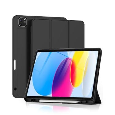 Imagem de Capa para iPad Air 11 M3/M2 / Air 5 / Air 4 / iPad Pro 11 4ª / 3ª / 2ª / 1ª geração 10.9-11 Polegadas Capinha com Compartimento para Caneta Stylus Função de Ativação/Suspensão Automática - Preto