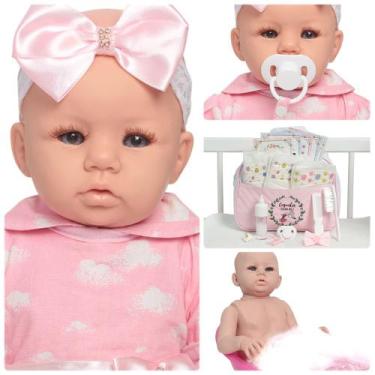 Imagem de Boneca Reborn Abigail Recém Nascida Fofinha Pode Dar Banho - Cegonha R