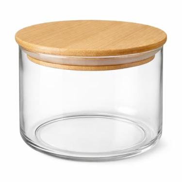 Imagem de Pote de Vidro Borossilicato Hermético com Tampa de Bambu – 500ml, Vedação em Silicone, Design Moderno e Ideal para Mantimentos