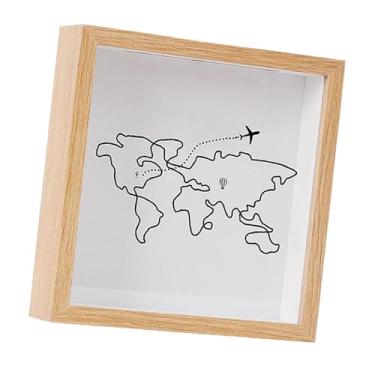 Imagem de Generic Caixa de recordações com moldura tipo caixa para ingressos de cinema, viagens, eventos esportivos e shows, Madeira 29x29cm