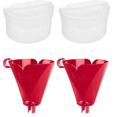Imagem de Kit com 2 Suporte de Filtro de Café Vermelho 103 + 2 Saleiro Plástico 885ml Atóxico