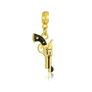 Imagem de Berloque Revolver Arma Banhado a Ouro 18k - WORK SEMIJOIAS