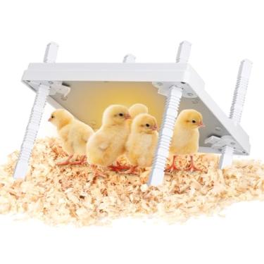 Imagem de KONYXALU Placa de aquecimento para pintinho, placa térmica para pintinhos de 30,5 x 30,5 cm com altura e ângulo ajustáveis, placa de chocadeira de 30 W com controle de temperatura e tempo, adequada