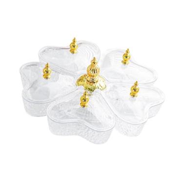 Imagem de Fenteer Bandeja giratória dividida para servir aperitivos, pratos para doces e nozes, em formato de coração para sobremesas, Coração Puro