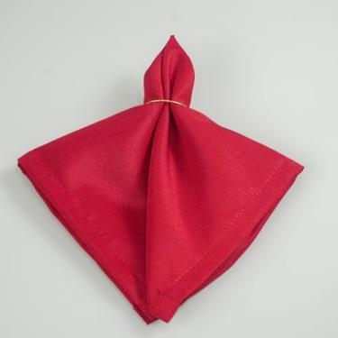 Imagem de Jogo Natalino Vermelho 6 Guardanapos Classic para Mesa Posta 43x43cm em Tecido Oxford Maquinetado