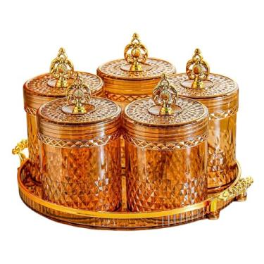 Imagem de Ｂｅｓｇａ Organizador de Potes para Alimentos, Presentes, Gaveta, Pote de Especiarias com Tampa Hermética, Reutilizável, para Grãos de Café, Suporte, Âmbar