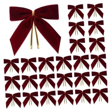 Imagem de IEUDNS 24 Laços de Natal Decorativos para Fotos, Enfeite Multifuncional para Cerimônias, Cafés, Casa e Lojas de Festas, Vermelho