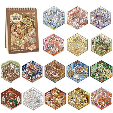 Imagem de Seorsok 20 conjuntos de livros de adesivos de cena 3D DIY para estudantes e adultos, faça sua cena de sonho, casa de script, fazenda, kit de cenas de adesivos de desenho animado, terapia e atividade