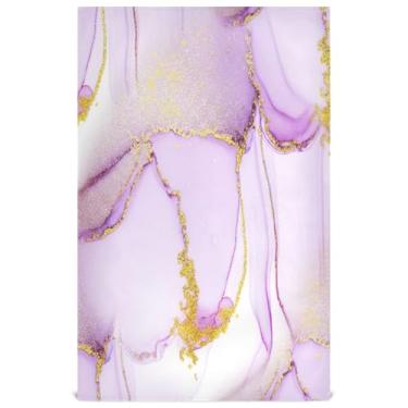 Imagem de Joisal Lavanda roxo ouro branco toalha de mão chá bonito conjunto de toalha de prato de cozinha panos decorativos panos reutilizáveis absorventes 45 x 71 cm, 1 pacote