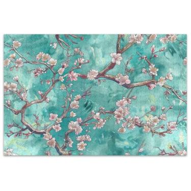 Imagem de Quebra-cabeças de flores de cerejeira ramo para adultos, 1000 peças, presentes para jogo de elefante branco, paisagem e pintura de arte floral