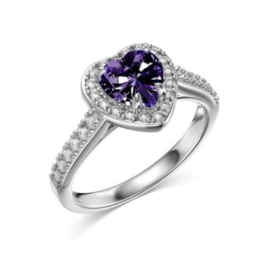 Imagem de GemKing TL120004-S-W-WH-10 Anéis de noivado de zircão quadrado 5A prata esterlina 925 CZ anel de diamante para mulheres, 8, Prata esterlina, Sem Pedra Preciosa