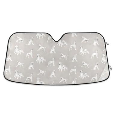 Imagem de Toldo de carro com manchas de dálmata blocos de para-brisa dianteiros raios UV janela frontal sombra solar de carro pequeno