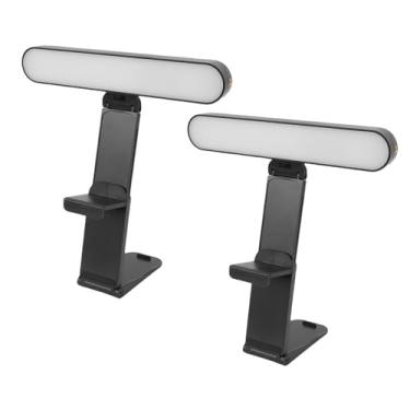 Imagem de Heayzoki Lâmpada de Monitor de Computador, Barra de Luz Dupla LED Ajustável de 3000-6000K Com 10 Níveis de Brilho, Suporte para Rotação de 180° Tipo C Alimentada para Videoconferência de