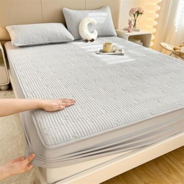 Imagem de Capa de colchão, lençóis de cama com elástico, capa protetora de colchão macio, sem rugas, não desbota, respirável, totalmente elástico, para quartos principais e de hóspedes - Tipo 04||180 x 200 cm