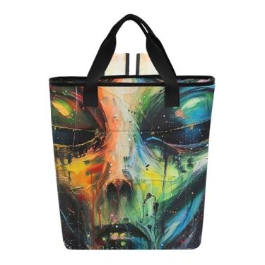 Imagem de Joitme Sacos de mercearia reutilizáveis isolados Space Alien 36 latas lancheira para trabalho 34 x 15 x 40 cm