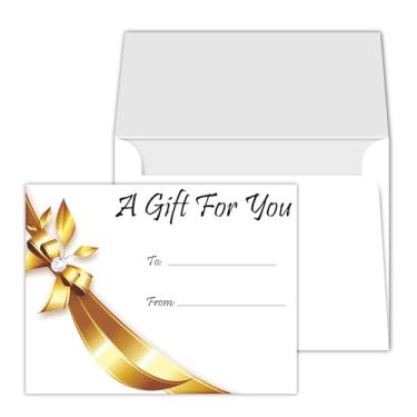 Imagem de Um presente para você – Vales de presente em branco – Ótimo para vouchers e cupons de pequenas empresas e casamento, Natal, | Tamanho A2 (10 x 14 cm) | 25 cartões e envelopes