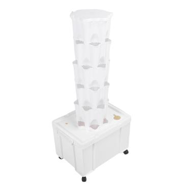 Imagem de Luocute Torre Hidropônica, de Cultivo Hidropônico Vertical de 30 Furos Com Tanque Grande para Vegetais, Flores, Jardinagem Interna (plugue da ue)