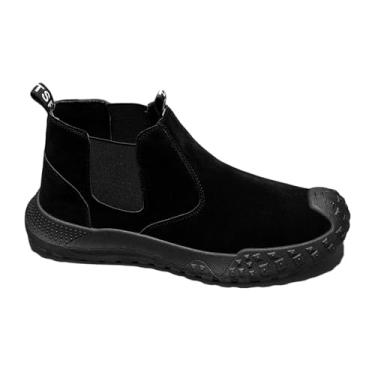 Imagem de Legou Botas masculinas, Chelsea, sem cadarço, para trabalho diário, caminhadas, acampamento, confortáveis e leves, Preto, 39 BR