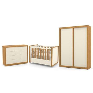 Imagem de Dormitório Tutto New 2 Portas, Cômoda 1 Porta e Berço - Matic Móveis