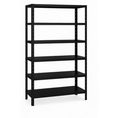 Imagem de Estante Prateleira Industrial Armario em Aço 6 Bandejas 198x90 Suporta até 180kg(Preto)
