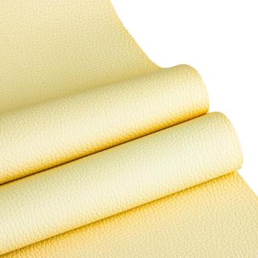 Imagem de Folhas de couro sintético para artesanato, textura de grão de lichia, estofamento de tecido sintético, projetos faça você mesmo, para barco, automotivo, conserto de sofá, cadeira, 1 metro de corte, 91