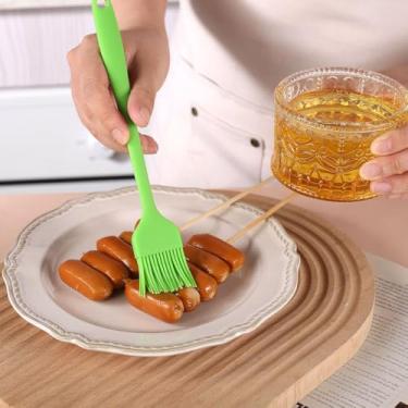 Imagem de Pincéis de cozimento resistentes ao calor, pincel de silicone para pastelaria, molho de manteiga e óleo para espalhar marinadas para churrasco, churrasqueira