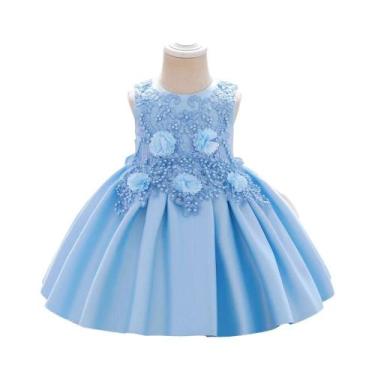 Imagem de Vestido De Festa Para Meninas Com Laço De Flor Para Aniversário Casame