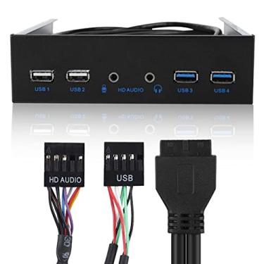 Imagem de Zyyini Painel Frontal USB 3.0, Unidade óptica Painel Frontal de 5,25 Polegadas Com Suporte para 4 Portas USB 3.0, 2.0, Entrada de Microfone e Saída de áudio, Extensão de áudio HD