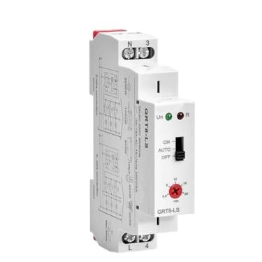 Imagem de GRT8-LS/LM Interruptor de escada de trilho DIN Interruptor temporizador de iluminação 230VAC 16A 0,5-20 minutos Interruptor de luz de relé de atraso 1 peça (Cor: GRT8-LS AC230V)