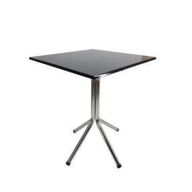 Imagem de Mesa Bistrô Baixa Estrutura Cromada Com Tampo 60cm Quadrado MDF - SHOP
