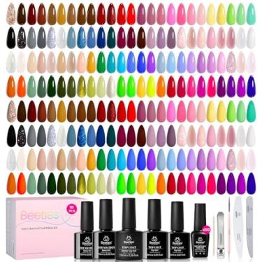 Imagem de beetles Gel Polish Conjunto De Esmaltes Em Com 110 Peças, 100 Cores, Inspiração Infinita, Vermelho, Marrom, Verde E Preto, Para Todas As Estações, 5 Peças Base Top Coat, Proteção Uv Amantes Manicure