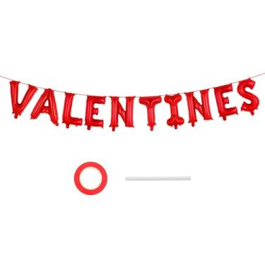 Imagem de Balões de letra I Love You de 40,6 cm, balões de coração de 45,7 cm, balão de folha de amor, para casamento, noivado, dia de galentina, decoração de chá de panela (vermelho-namorados)