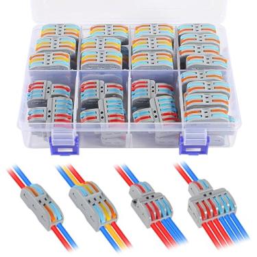 Imagem de Conectores de cabo de alavanca, kit de emenda elétrica rápida de 65 peças, kit de conectores de alavanca para compacto em linha