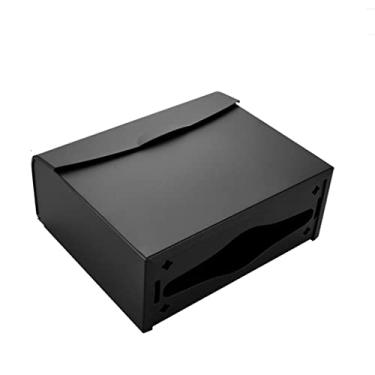 Imagem de Caixa dispensadora de lenços de papel de parede multifuncional rack de lenços de hotel caixa de guardanapo cozinha doméstica banheiro caixa de lenços preto simples caixa de armazenamento caixa de