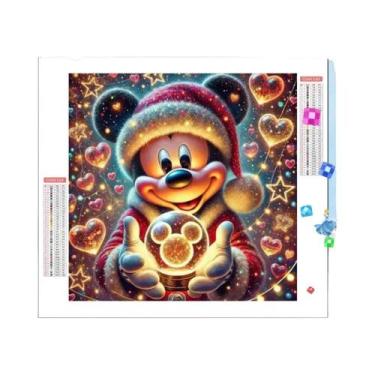 Imagem de Kit De Pintura Em Diamante 5D Mickey Mouse Natal Cristal Completo Com 