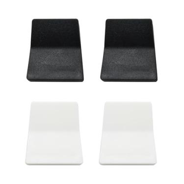 Imagem de YHXiXi 4 peças de clipes autoadesivos grandes em preto e branco, 4 x 5 cm, ganchos ajustáveis de mola sem broca, dispensadores de limpeza facial montados na parede para toalhas e tapeçarias