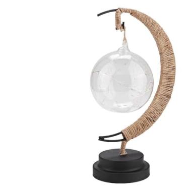 Imagem de ZJchao Luz Noturna de Lua, Decoração de Arte Em Ferro Com Lâmpada de Fio de Cobre LED, Corda de Cânhamo Enrolada para Quarto, Berçário, Quarto de bebê, Lugares Românticos