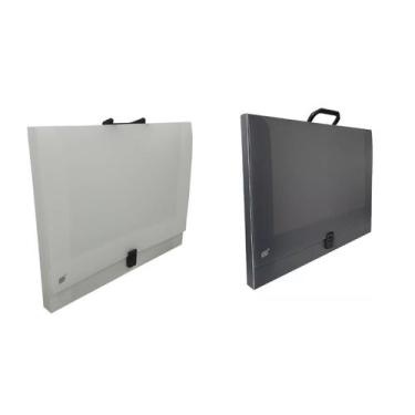 Imagem de Pasta Maleta Com Alça E Fecho A3 Yes Fumê E Cristal PROJETOS, FUMÊ