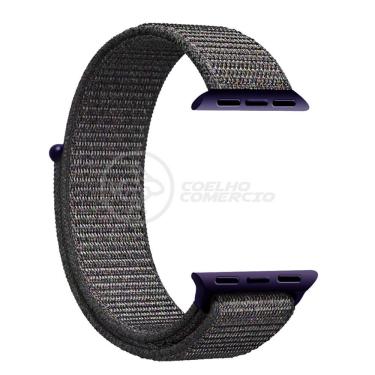 Imagem de Pulseira Nylon Para Iwo Smartwatch 42mm 44mm - Azul Marinho
