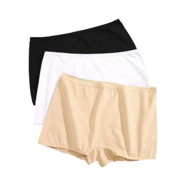 Imagem de Calcinhas De Algodão Sem Costura Femininas 3PCS, Cintura Média, Respir