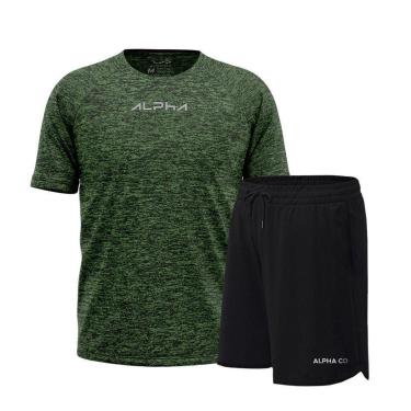 Imagem de Kit Bermuda+Camiseta New Fluid Dry Academia Alpha Co-Masculino