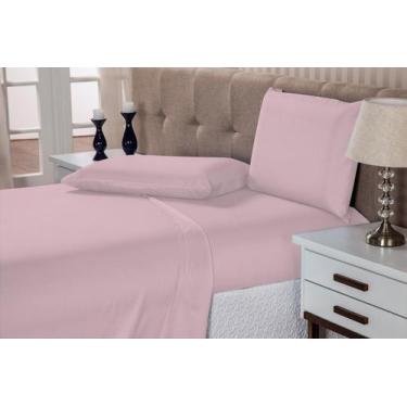 Imagem de Jogo lençol 4 peças cama casal box 1,38x1,88x0,30cm altura hotel pousa