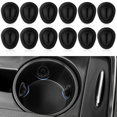 Imagem de Inserção de suporte de copo, 12 peças de suporte de copo autoadesivo de silicone para carro de caminhão, SUV, estabilizador de bebida universal anti-vibração para evitar que a lata e a garrafa caiam