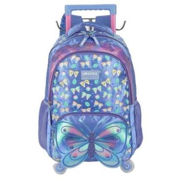 Imagem de Mochila de Rodinhas Com Alça Luxcel Up4You Borboleta Lilás-Feminino